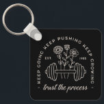 Gym trust the process keep going growth mindset key ring<br><div class="desc">Gym girl trust the process keep going growth mindset discipline quotes retro black dark academia aesthetic small gift keychain bag accessory.</div>