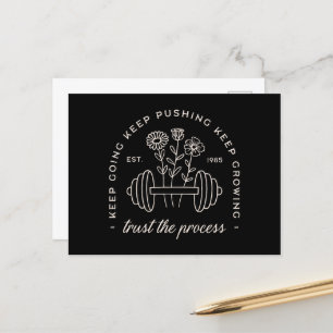 Gym trust the process keep going postcard