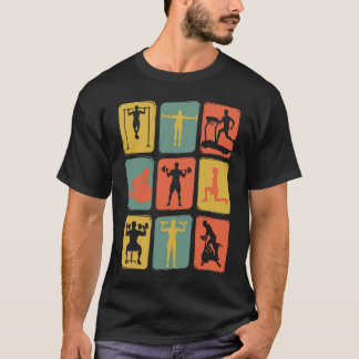 Gym Vintage Retro Training Workout Equipment T-Shirt