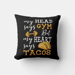 Gym vs Tacos - Funny Novelty Workout Cushion