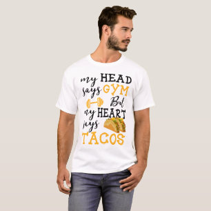 Gym vs Tacos - Funny Novelty Workout T-Shirt