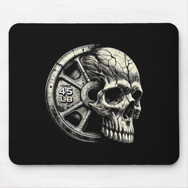 Gym Weightlifting 45lbs Plate Cool Working Out Bod Mouse Pad (Front)