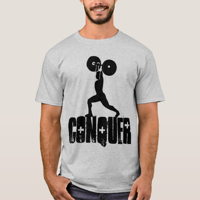 GYM & weightlifting CONQUER T-Shirt (Front)