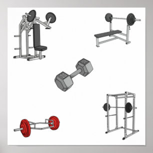 Gym weights collection poster
