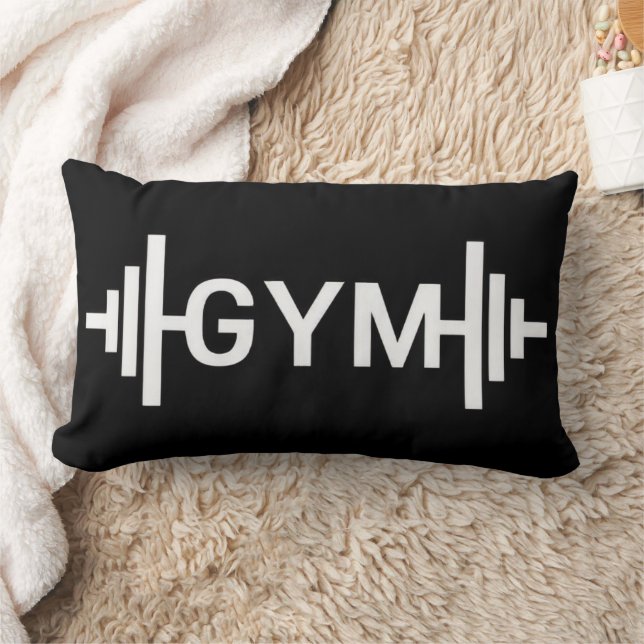 Gym Word Lumbar Throw Pillow (Blanket)