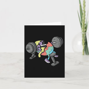Gym Workout Easter Egg Hunting Funny Spring Men Wo Card