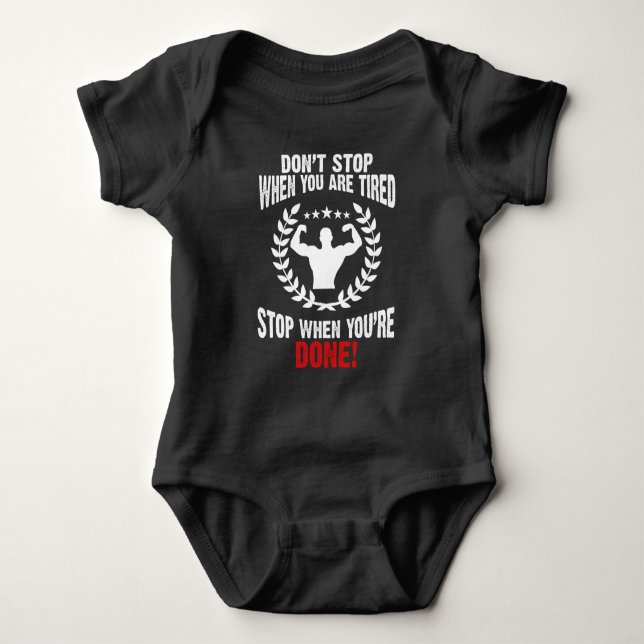 Gym Workout Motivation Fitness Lifting Athlete Baby Bodysuit (Front)