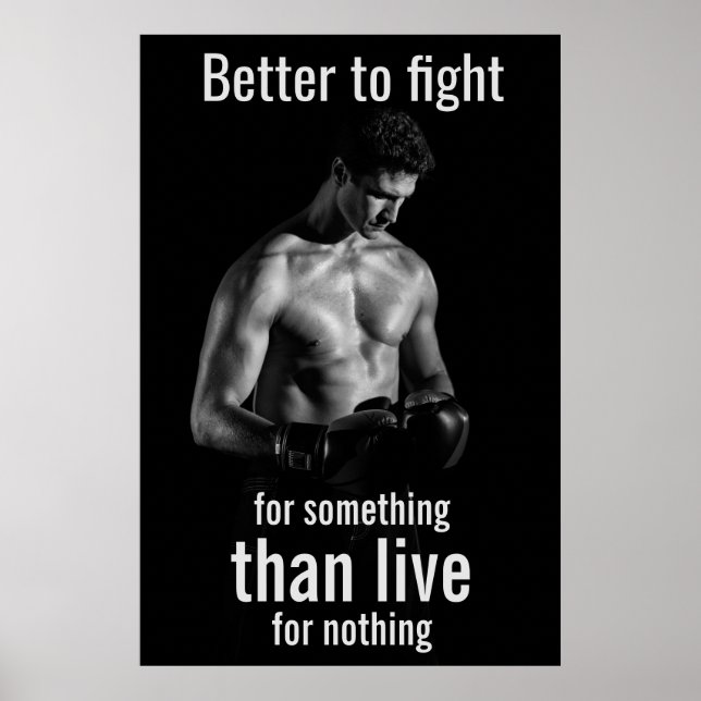 Gym Workout | Motivational Boxer Quote Poster (Front)