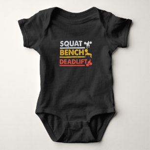 Gym Workout Powerlifting Squat Bench Deadlift Baby Bodysuit