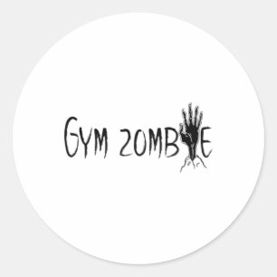 Gym Zombie Funny Halloween Workout Quote Classic Round Sticker