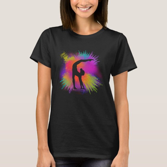 Gymnas Colorful Gymnastic Handstand Women Girls T-Shirt (Front)
