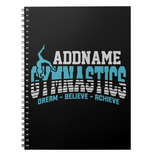 Gymnast ADD NAME Gymnastics Team Backbend Kickover Notebook (Front)