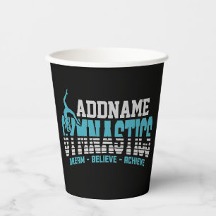 Gymnast ADD NAME Gymnastics Team Backbend Kickover Paper Cups