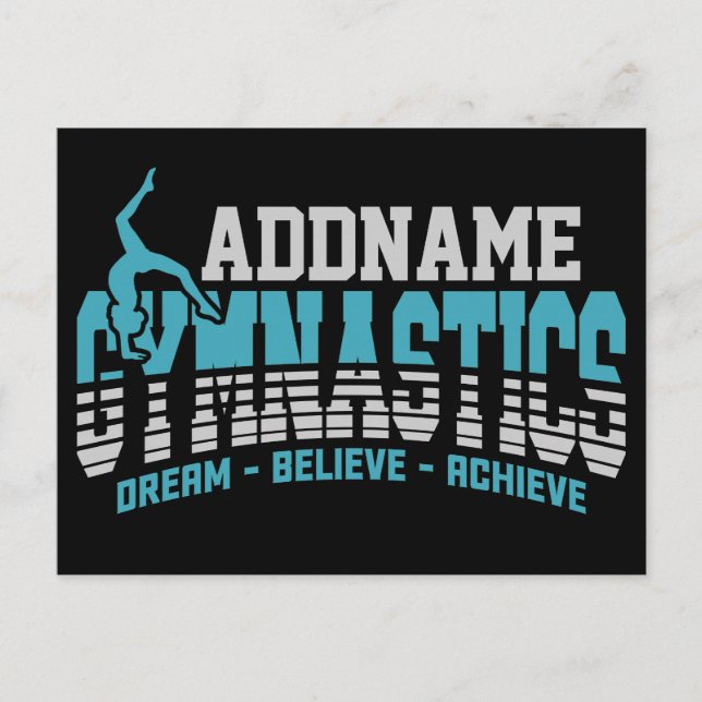 Gymnast ADD NAME Gymnastics Team Backbend Kickover Postcard (Front)