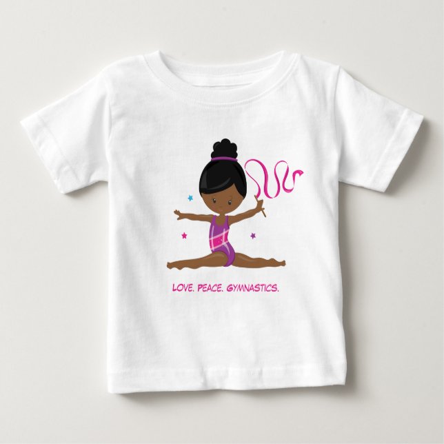 Gymnast-African American Baby T-Shirt (Front)