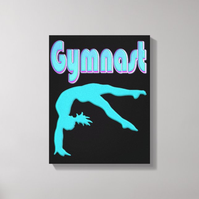 Gymnast Back Handspring Step Out Teal Canvas Print (Front)