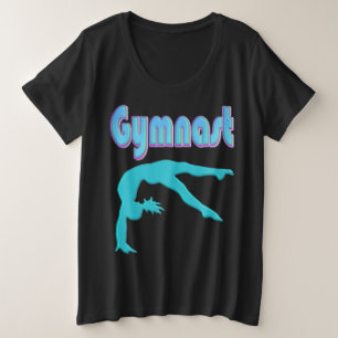 Gymnast Back Handspring Step Out Teal Plus Size T-Shirt