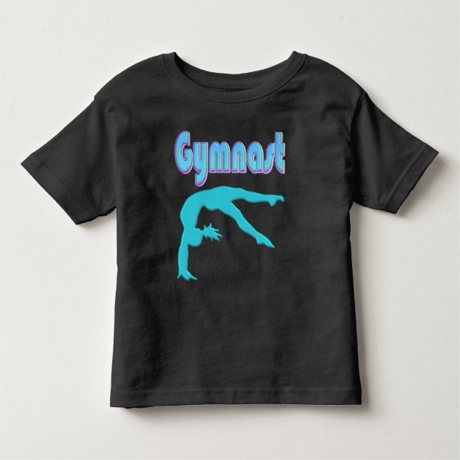 Gymnast Back Handspring Step Out Teal Toddler T-Shirt (Front)