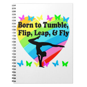 GYMNAST BORN TO TUMBLE AND FLY DESIGN SPIRAL NOTEBOOK