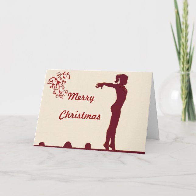 Gymnast Christmas Card (Front)