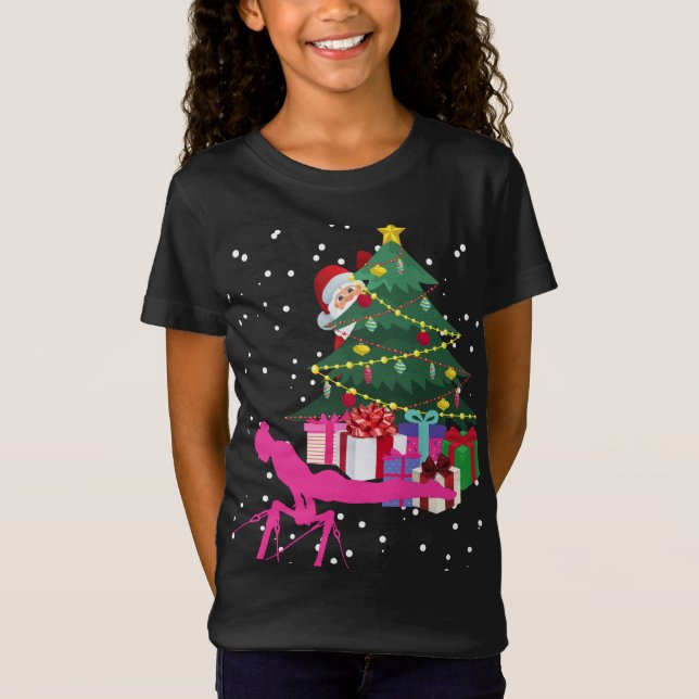 Gymnast Christmas: Santa Bring Me Gymnastics Bars T-Shirt (Front)