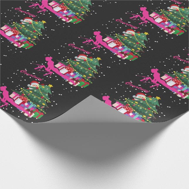 Gymnast Christmas: Santa Bring Me Gymnastics Bars  Wrapping Paper (Corner)