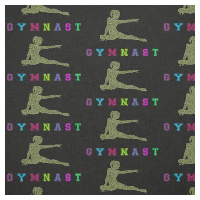 Gymnast Colourful Letters Fabric (Swatch)