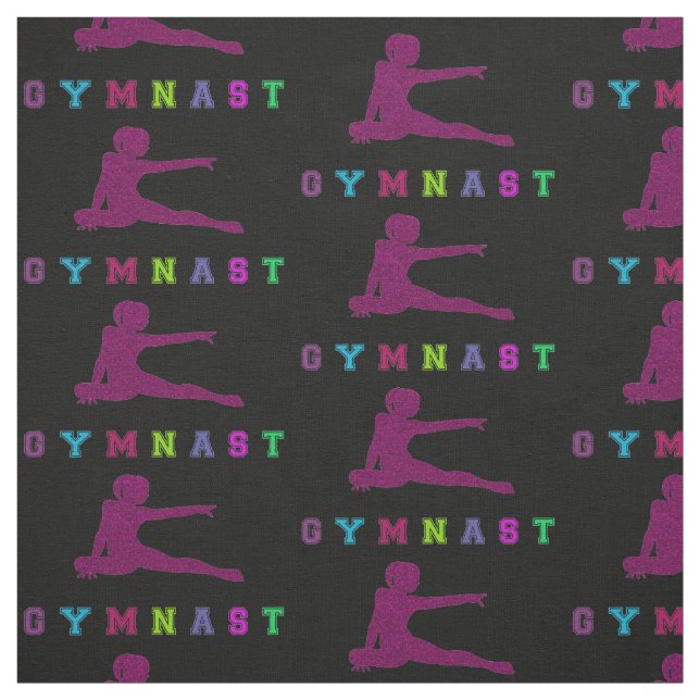 Gymnast Colourful Letters Fabric (Swatch)