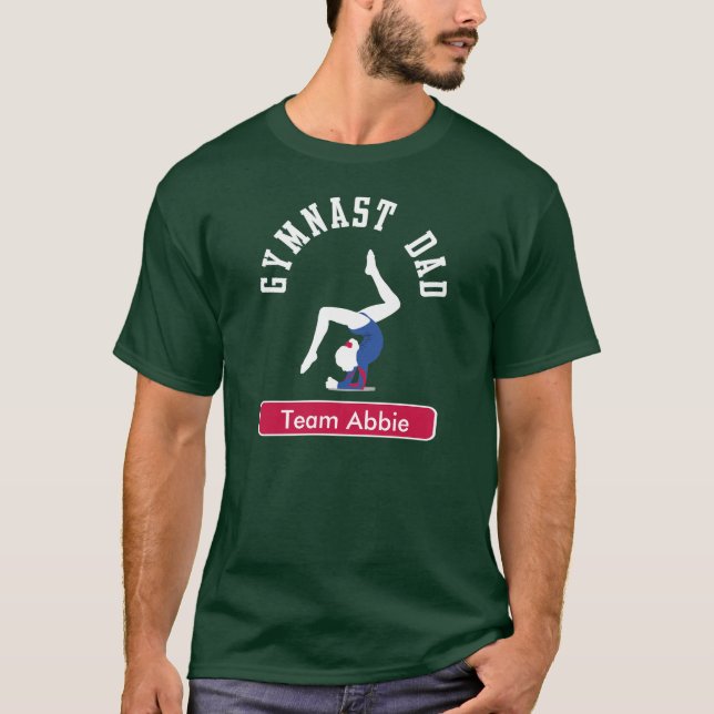 Gymnast Dad Custom Dark T-Shirt (Front)