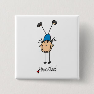 Gymnast Doing Handstands 15 Cm Square Badge