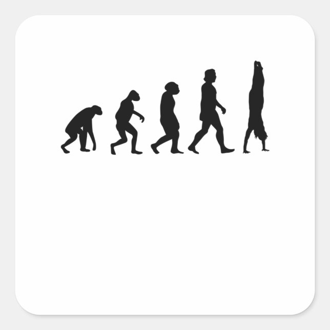 Gymnast Evolution Handstand Gymnastics Square Sticker (Front)