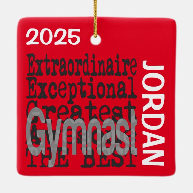 Gymnast Extraordinaire CUSTOM Ceramic Ornament (Back)