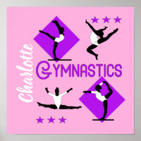 Gymnast Figures Cute Girls Gymnastics Personalised
