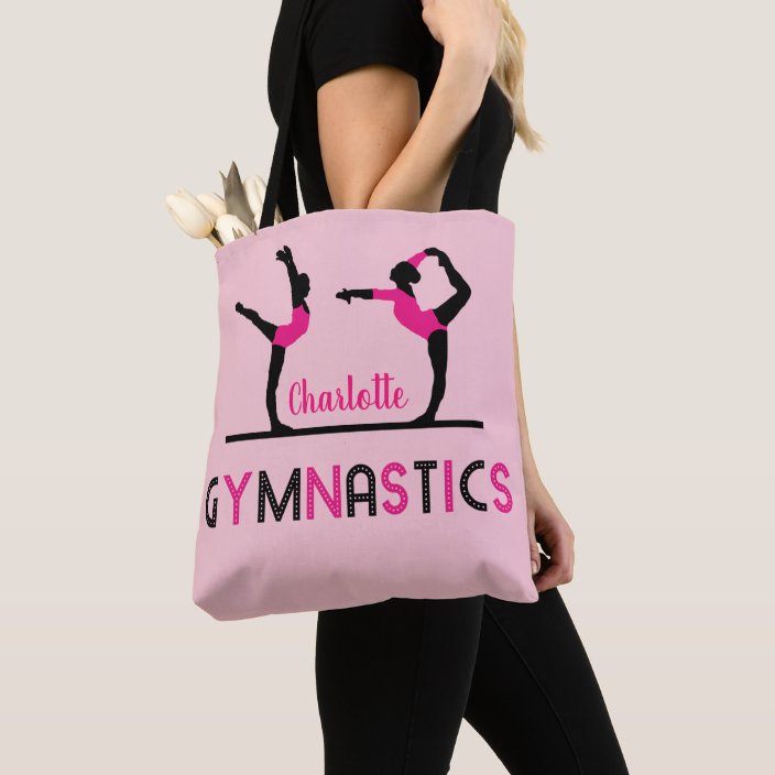 Gymnast Figures Cute Girls Gymnastics Personalised Tote Bag Zazzle.co.nz