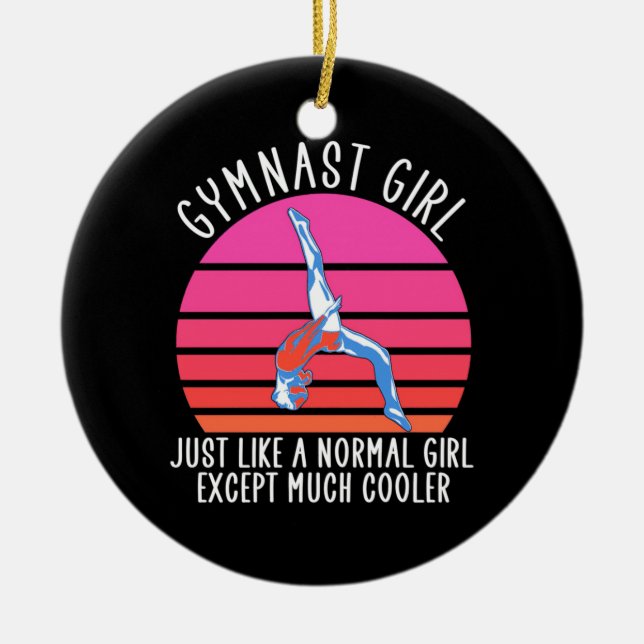 Gymnast Girl Ceramic Tree Decoration (Front)