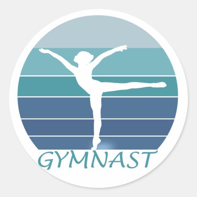 GYMNAST- I LOVE GYMNASTICS. CLASSIC ROUND STICKER (Front)
