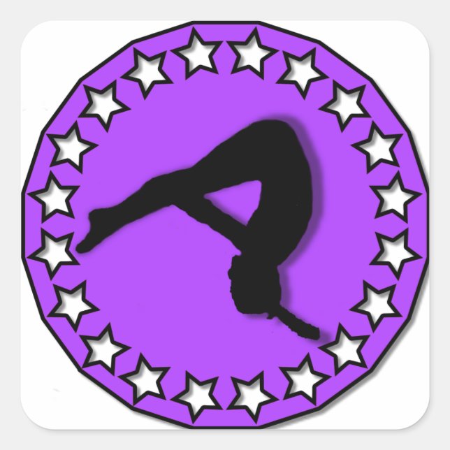 Gymnast in purple square sticker (Front)