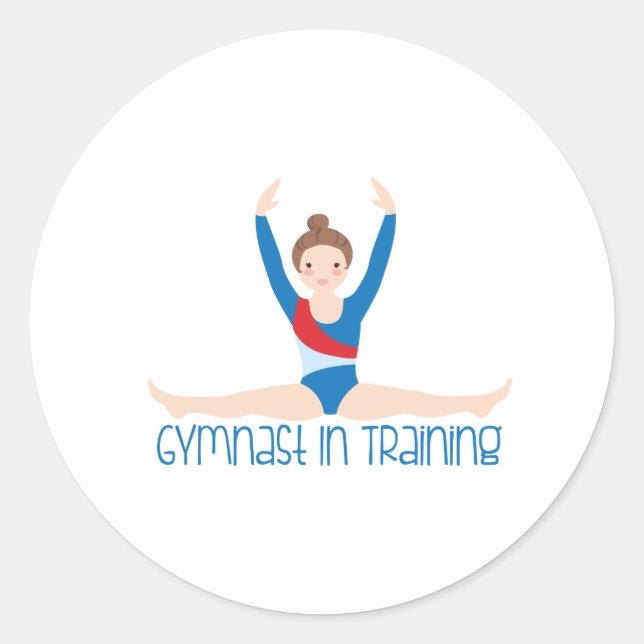 Gymnast In Training Classic Round Sticker (Front)