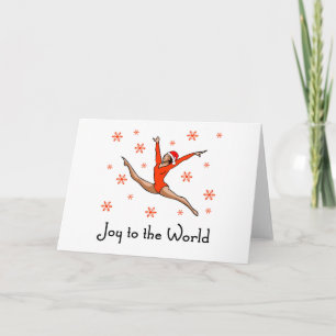 Gymnast Joy to the World Holiday Card