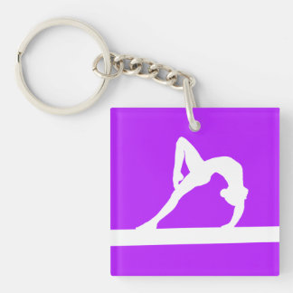 Gymnast Keychain w/Name Purple