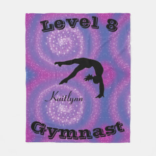 Gymnast Level Fleece Blanket w/ Her Level # & Name