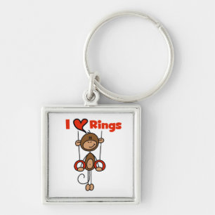 Gymnast Loves Rings Key Ring