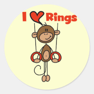 Gymnast Loves Rings Tshirts and Gifts Classic Round Sticker