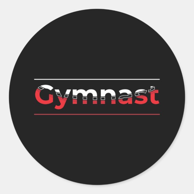 Gymnast - Minimalist Modern Gymnastics Word Classic Round Sticker (Front)