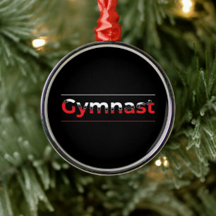 Gymnast - Minimalist Modern Gymnastics Word Metal Tree Decoration