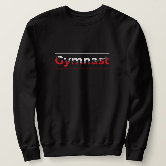 Gymnast - Minimalist Modern Gymnastics Word Sweatshirt (Design Front)