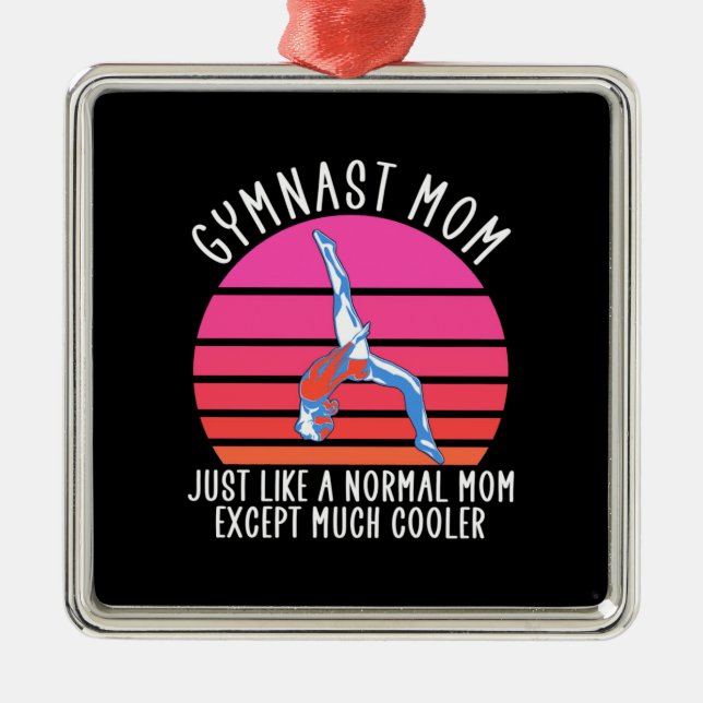Gymnast Mum Metal Tree Decoration (Front)