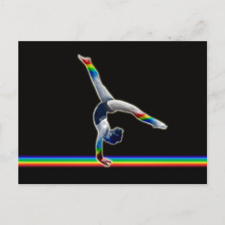 Gymnast on a Rainbow Beam Postcard