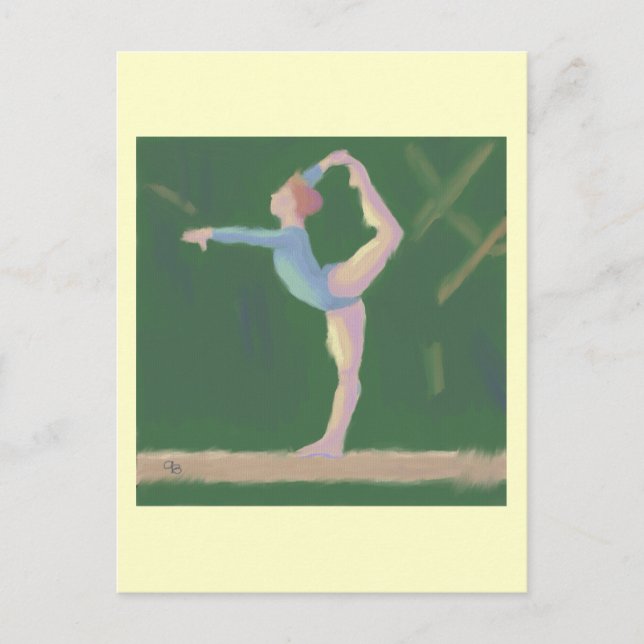 Gymnast on Balance Beam, Postcard (Front)