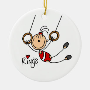 Gymnast on Rings Ceramic Tree Decoration